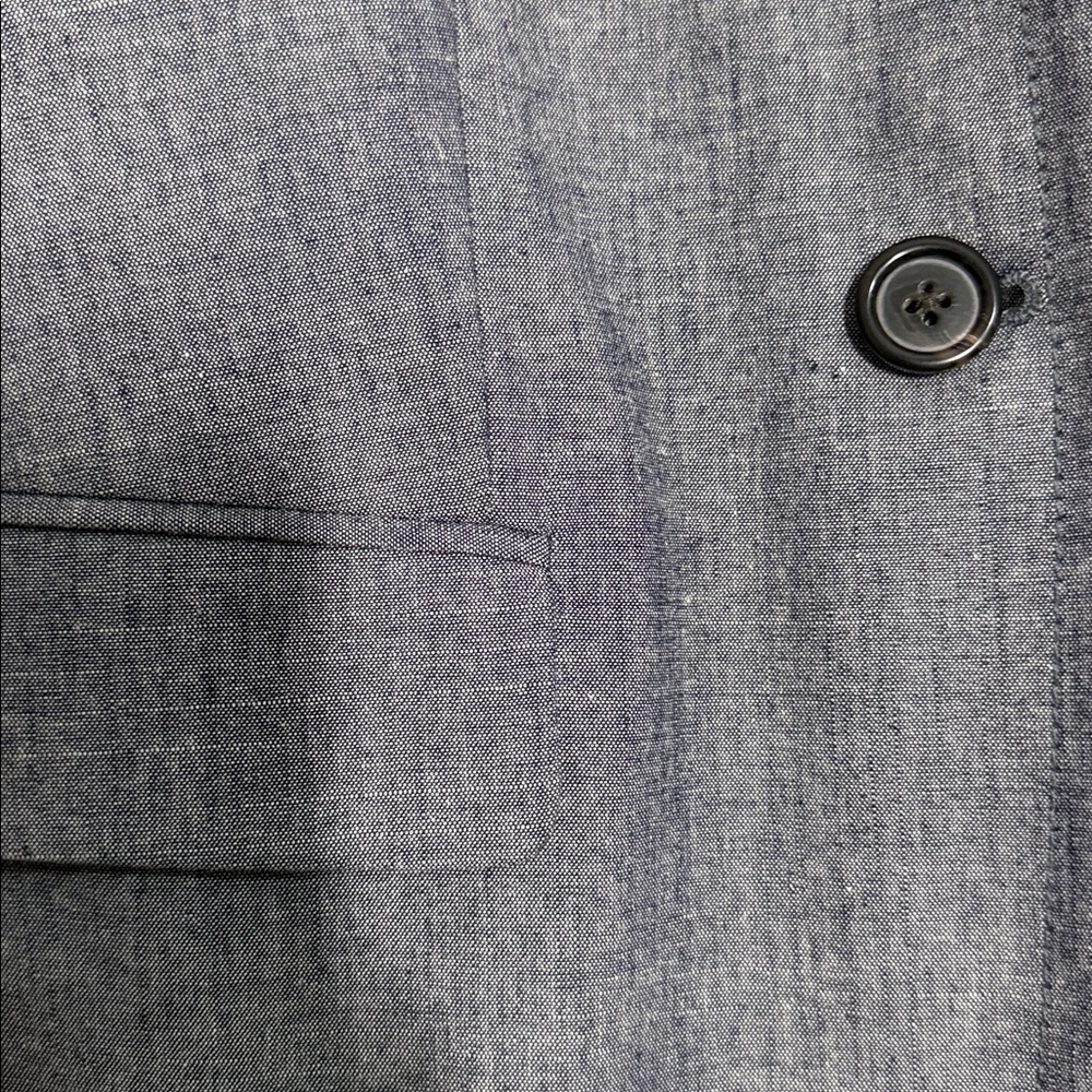 J. Crew Blue Grey 100% Cotton Preppy One Button Blazer Jacket Size 4 - Picture 2 of 5